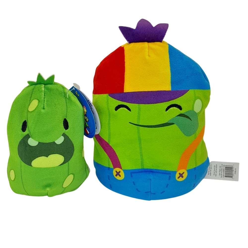 Cats vs Pickles Plush Set Propeller Hat Suspenders Green Pickle V1006 2 Pack